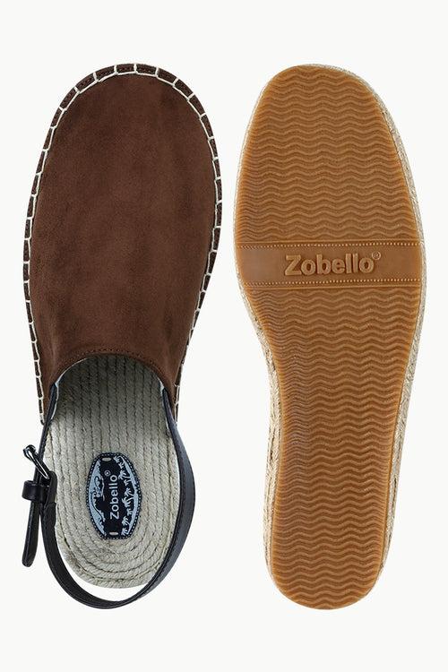 Mens Brown Faux Suede Strap Sandals