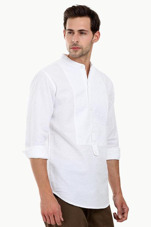 Men's Casual Seersucker Short Kurta