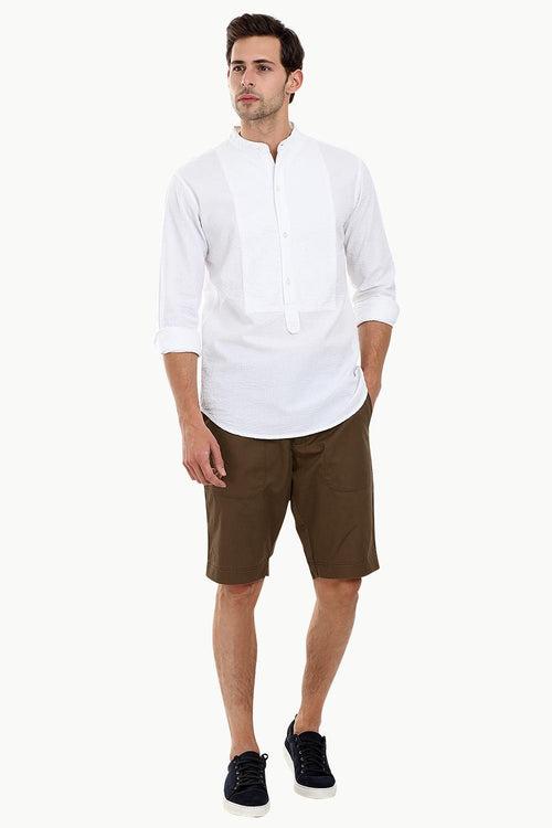 Men's Casual Seersucker Short Kurta