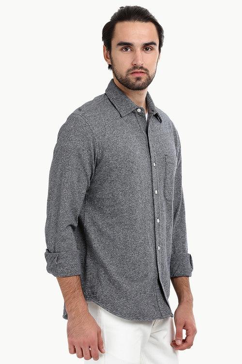 Men's Heather Charcoal Knit Shirt