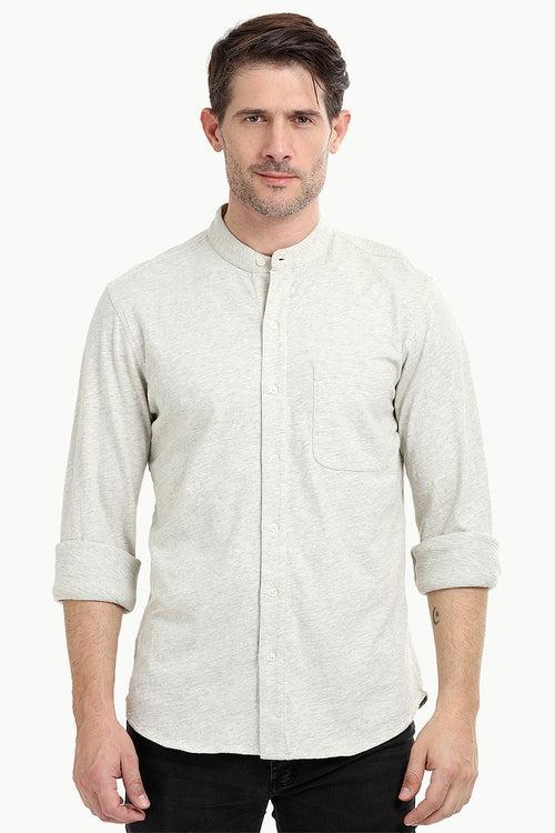 Men's Heather Oatmeal Knit Shirt