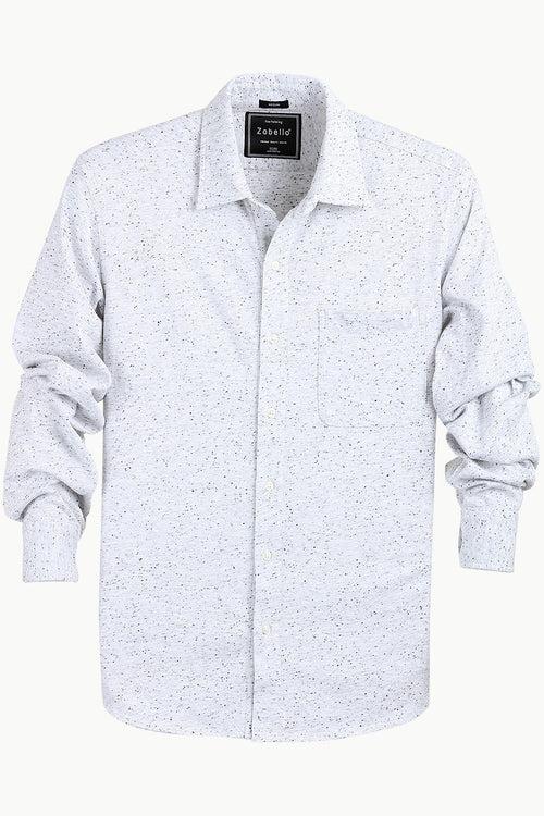 Men's Heather White Knit Shirt