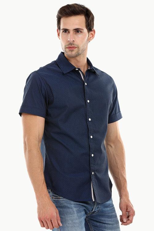 Men's Navy Ditsy Printed Shirt