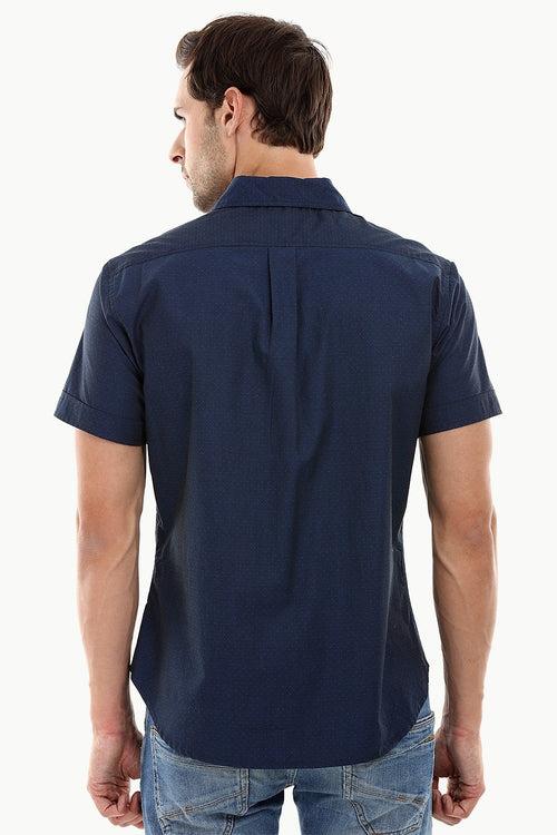 Men's Navy Ditsy Printed Shirt