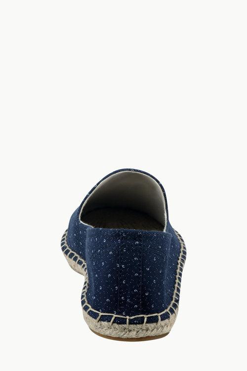 Mens Navy Printed Jute Espadrilles