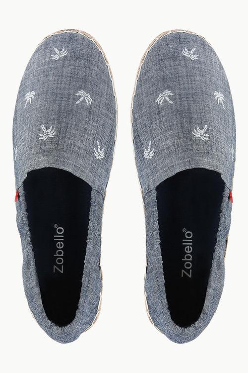 Mens Elastic Tropical Denim Espadrilles