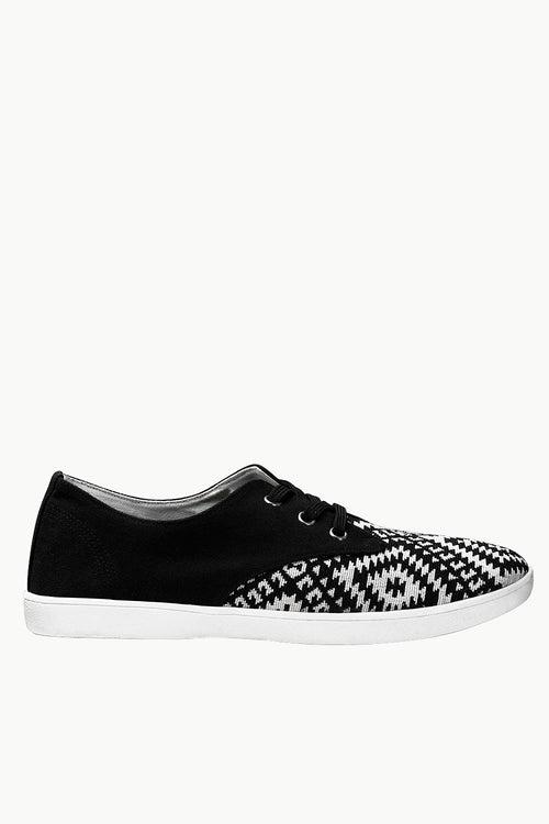 Print Block Lace Up Plimsolls