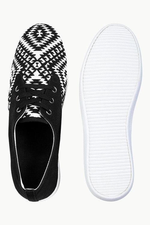 Print Block Lace Up Plimsolls