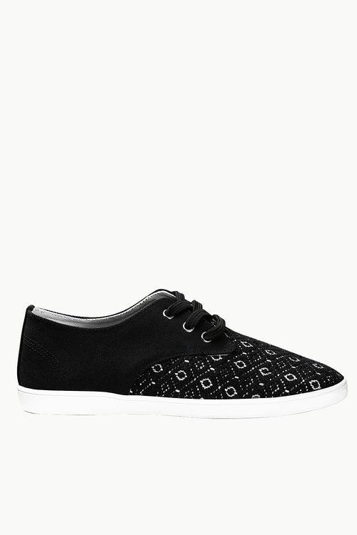 Print Block Lace Up Plimsolls