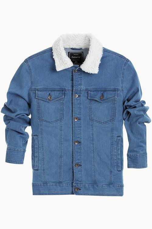 Sherpa Collar Indigo Denim Jacket