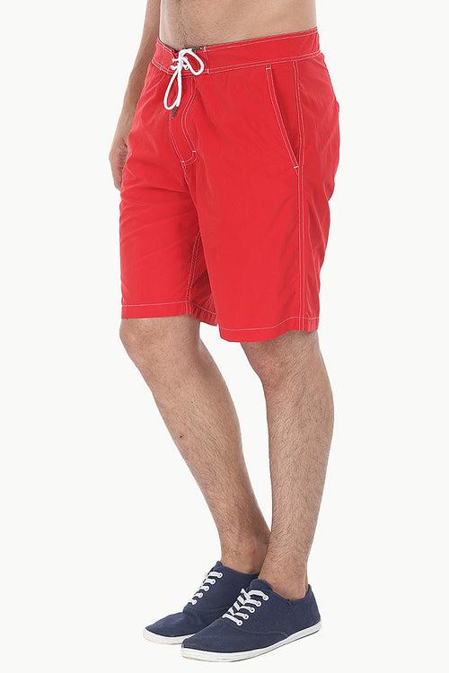 Solid Quick Dry Cargo Board Swim Shorts