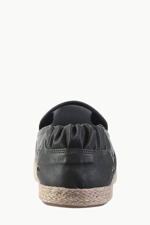 Stretchable Faux Leather Espadrilles