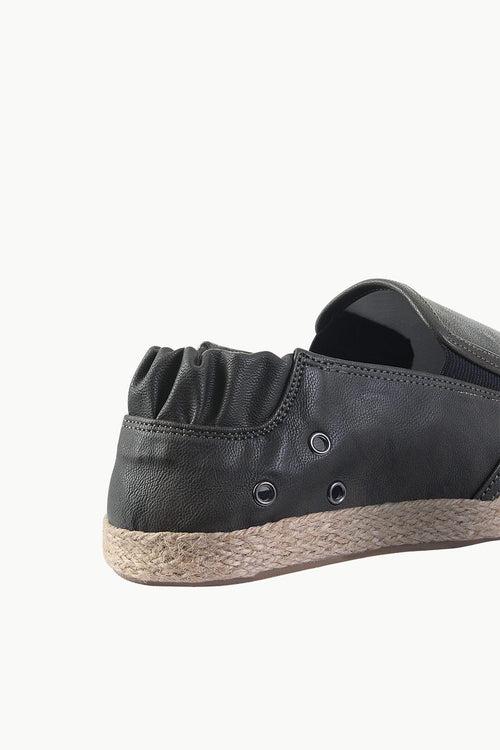 Stretchable Faux Leather Espadrilles