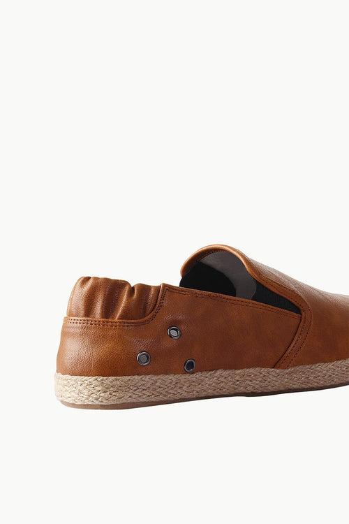 Stretchable Faux Leather Espadrilles