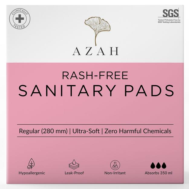 Rash-Free Sanitary Pads | Box of 120 | Super Absorbent and Cottony Soft | Regular to Heavy Flow