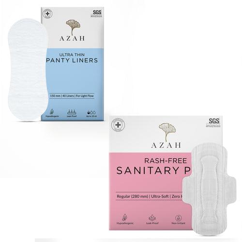 Azah Rash-free Sanitary Pads Box of 40 + Panty Liners (Box of 40)