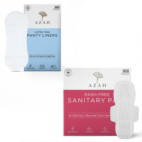 Azah Rash-free Sanitary Pads Box of 40 + Panty Liners (Box of 40)