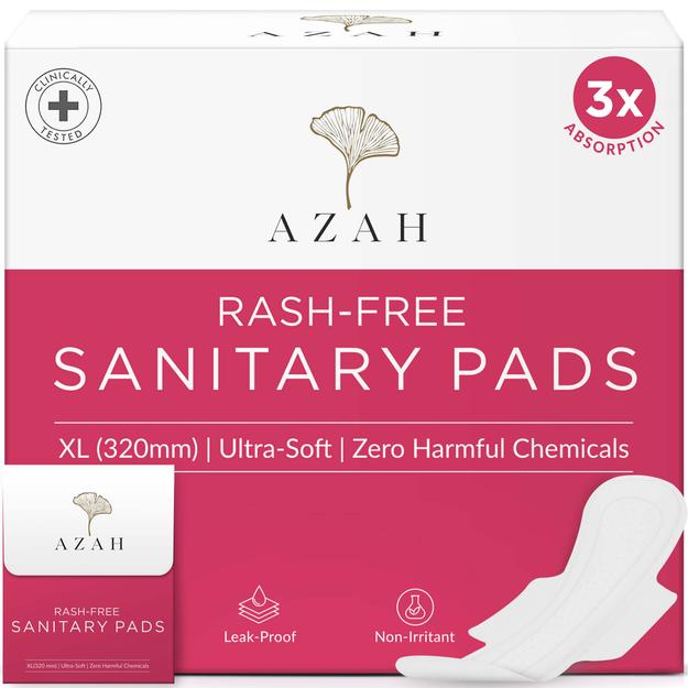 Rash-Free Sanitary Pads With Disposable Bags | XL | Super Absorbent and Cottony Soft | Heavy Flow