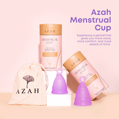 Azah Menstrual Cup with integrated pull-out ring (Pack of 2)
