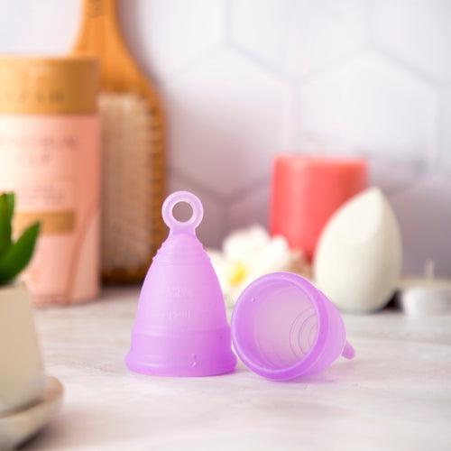 Azah Menstrual Cup with integrated pull-out ring (Pack of 2)