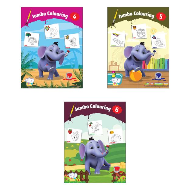 APPU Jumbo Colouring Books for Kids - Set 2 - Combo Pack of 3