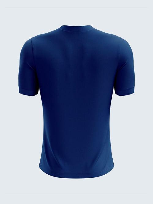 Men's V Neck Cobalt Lycra Stretch Soft Cotton T-Shirt - CS9002