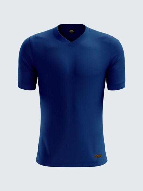 Men's V Neck Cobalt Lycra Stretch Soft Cotton T-Shirt - CS9002