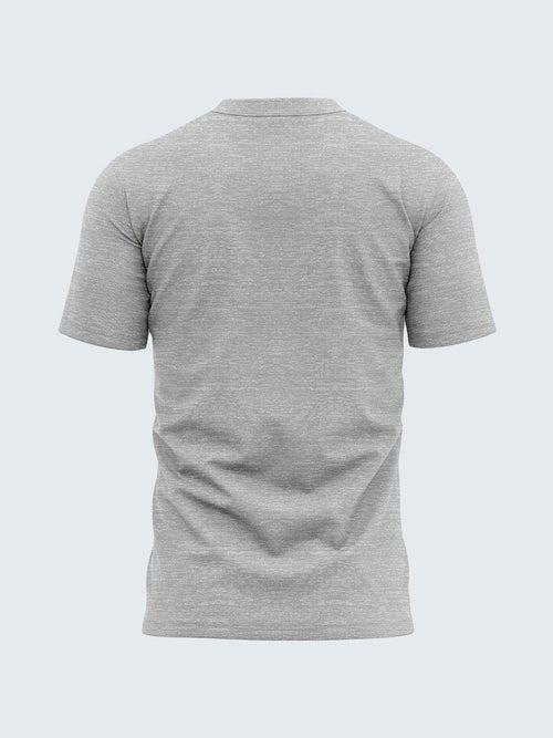 Men's Round Neck Melange Grey Soft Cotton T-Shirt - CS9003