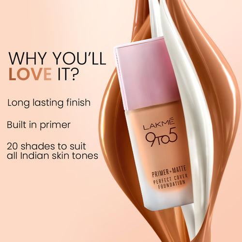 Lakmē 9to5 Powerplay Priming Foundation-C300 Cool Cinnamon