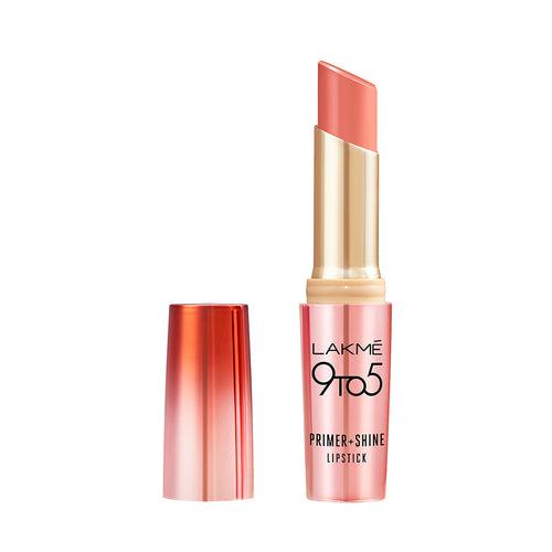 Lakmē 9 to 5 Primer + Shine Lipstick-SN2 Peachy Vibe