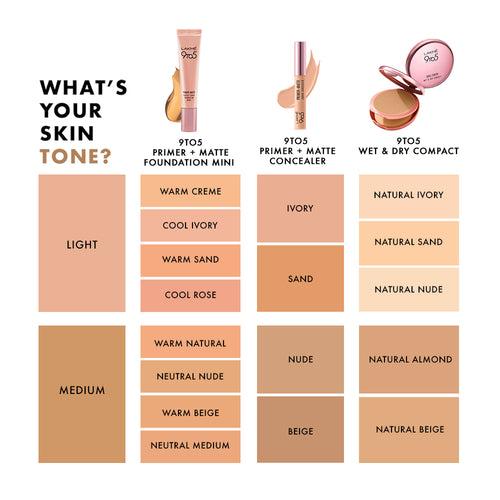 Lakmē 9 to 5 Primer + Matte Perfect Cover Foundation Mini-Neutral Medium