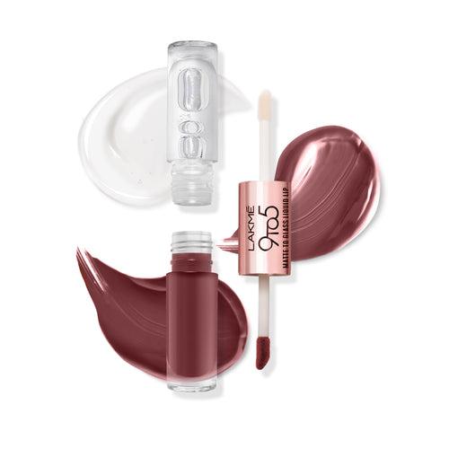 Lakmē 9 to 5 Matte to Glass Liquid Lip-Beachy Vibe