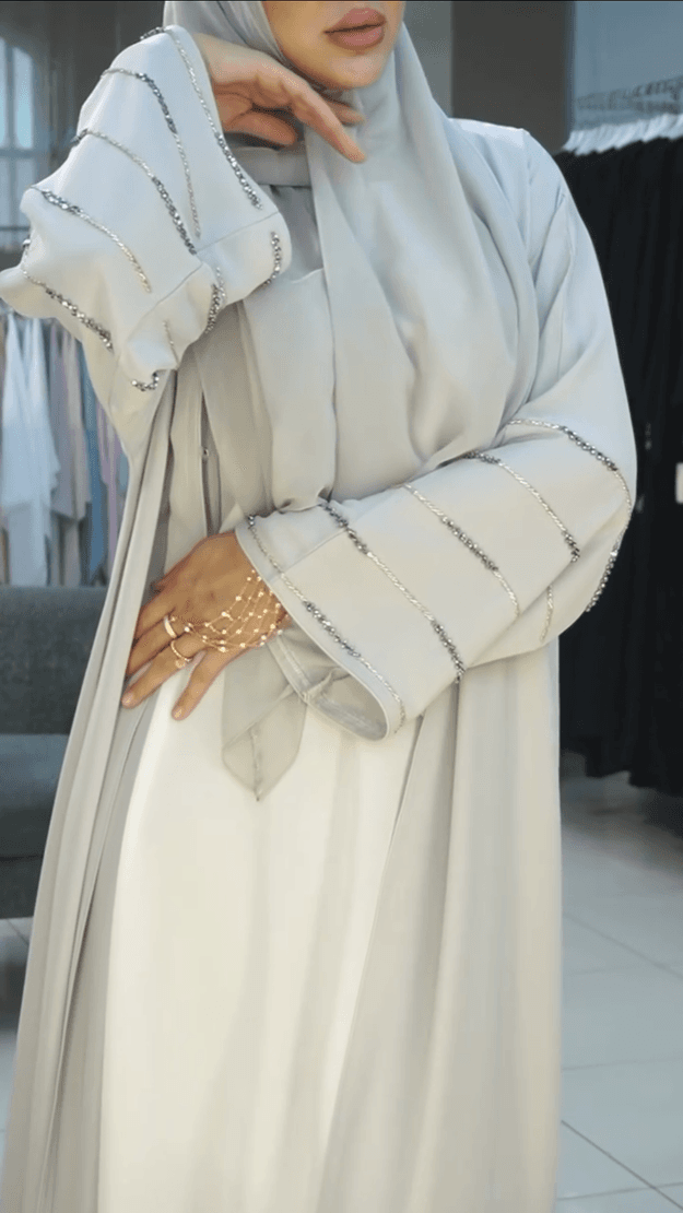 Al Shaan Handwork Abaya Firdous Fabric Abaya (Off White)