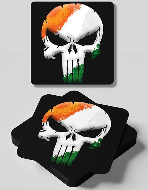 Tricolor Skull - 4 Coasters Set