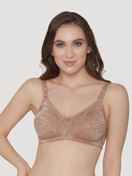 K LINGERIE Alvina Women's Non Padded Wirefree Comfort Embroidered Lace Bra