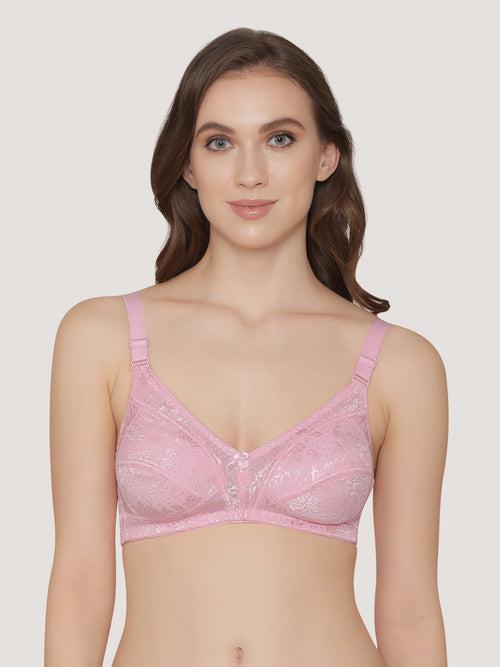 K LINGERIE Alvina Women's Non Padded Wirefree Comfort Embroidered Lace Bra