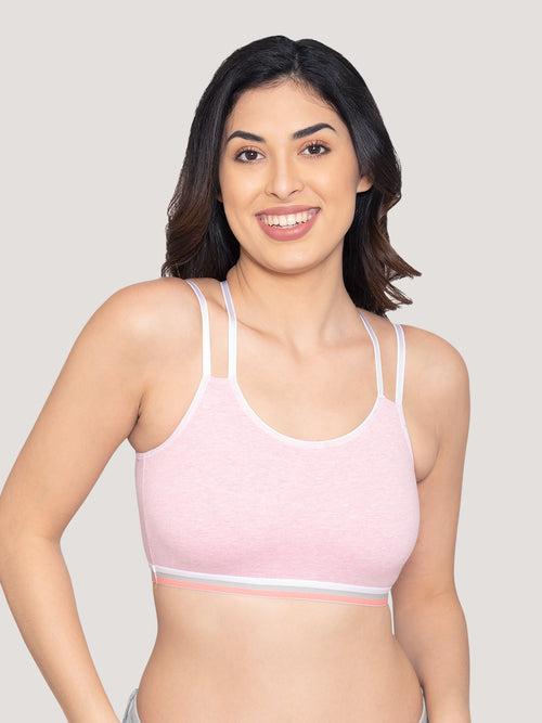 Kalyani Candy Full Coverage Non Wired Cups Criss-Cross Back Teenager Bra | Pack of 3