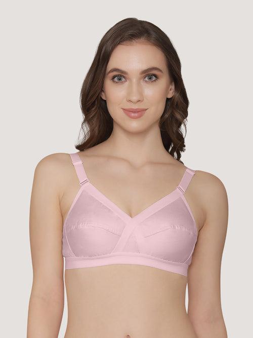 K LINGERIE Cross Care Women's Full Coverage Non Padded Wirefree Minimizer Bra