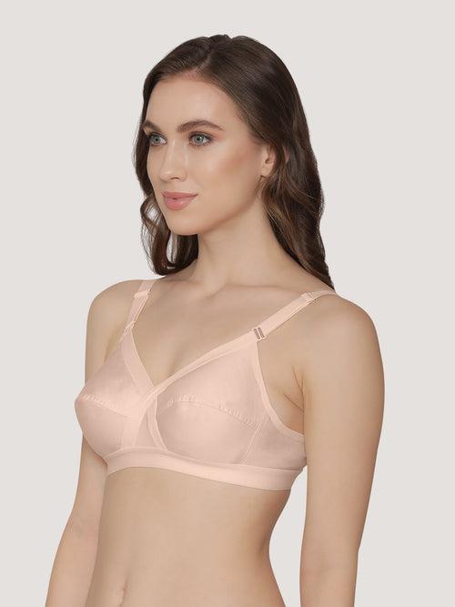 K LINGERIE Cross Care Women's Full Coverage Non Padded Wirefree Minimizer Bra