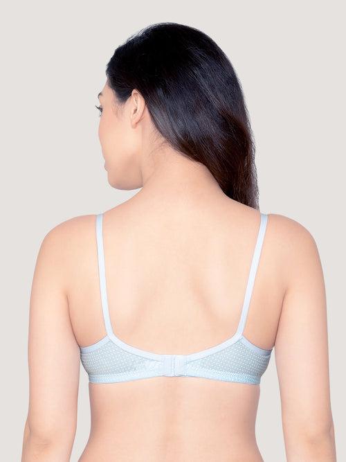 Kalyani Elin Non Padded Dot Printed Cotton Everyday Bra | Pack of 3