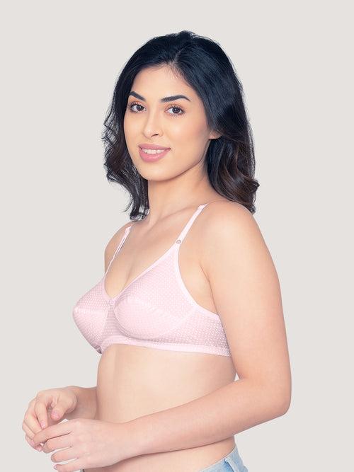 Kalyani Elin Non Padded Dot Printed Cotton Everyday Bra | Pack of 3