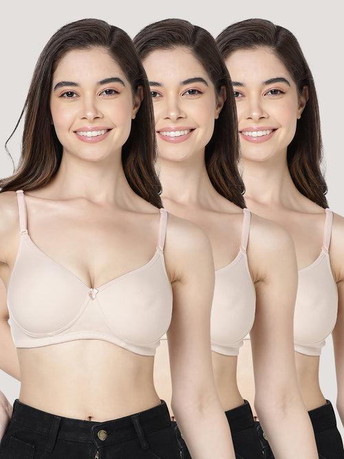 Kalyani Emily Seamless Light Padded Cups Multiway Straps Everyday Bra | Pack of 3