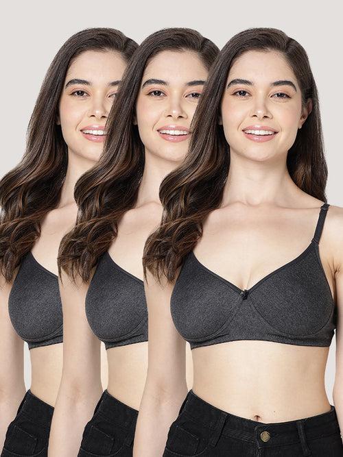 Kalyani Emily Seamless Light Padded Cups Multiway Straps Everyday Bra | Pack of 3