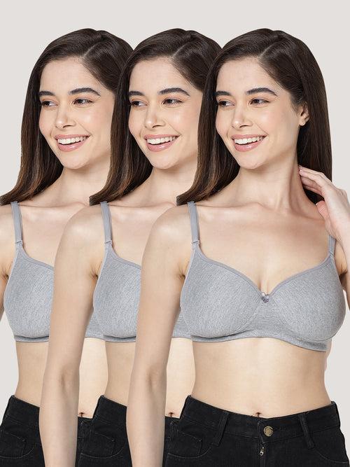 Kalyani Emily Seamless Light Padded Cups Multiway Straps Everyday Bra | Pack of 3