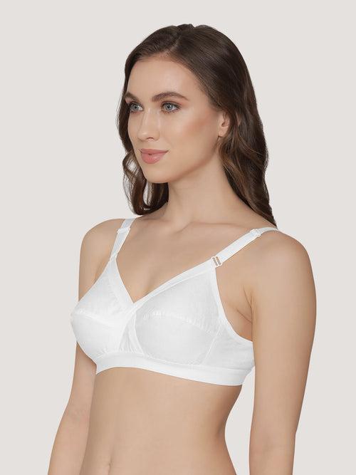 K LINGERIE Cross Care Women's Full Coverage Non Padded Wirefree Minimizer Bra