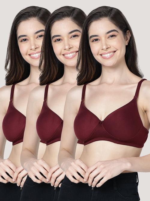 Kalyani Emily Seamless Light Padded Cups Multiway Straps Everyday Bra | Pack of 3