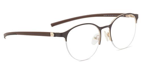 Specsmakers Dura Unisex Eyeglasses Halfframe Round Medium 49 Metal SM AMR1908