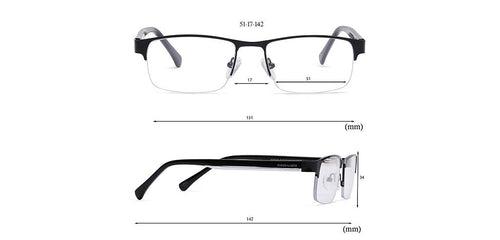 Specsmakers Signa Unisex Eyeglasses Half Frame Rectangle Medium 51 Metal SM XJ2243