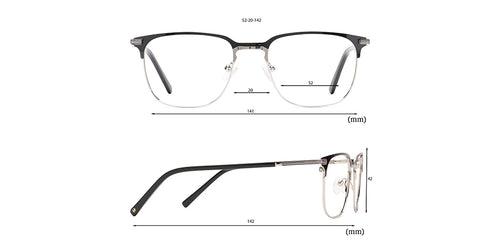 Specsmakers Happster Unisex Eyeglasses Full_Frame Square Large 52 Metal SM XJC2021