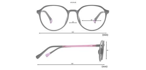 Specsmakers Blue Zero Unisex Computer Glasses Fullframe Hexagon Medium 49 Ultem SM AMT1043